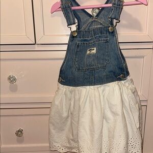 Denim and White Kids Overall Dress